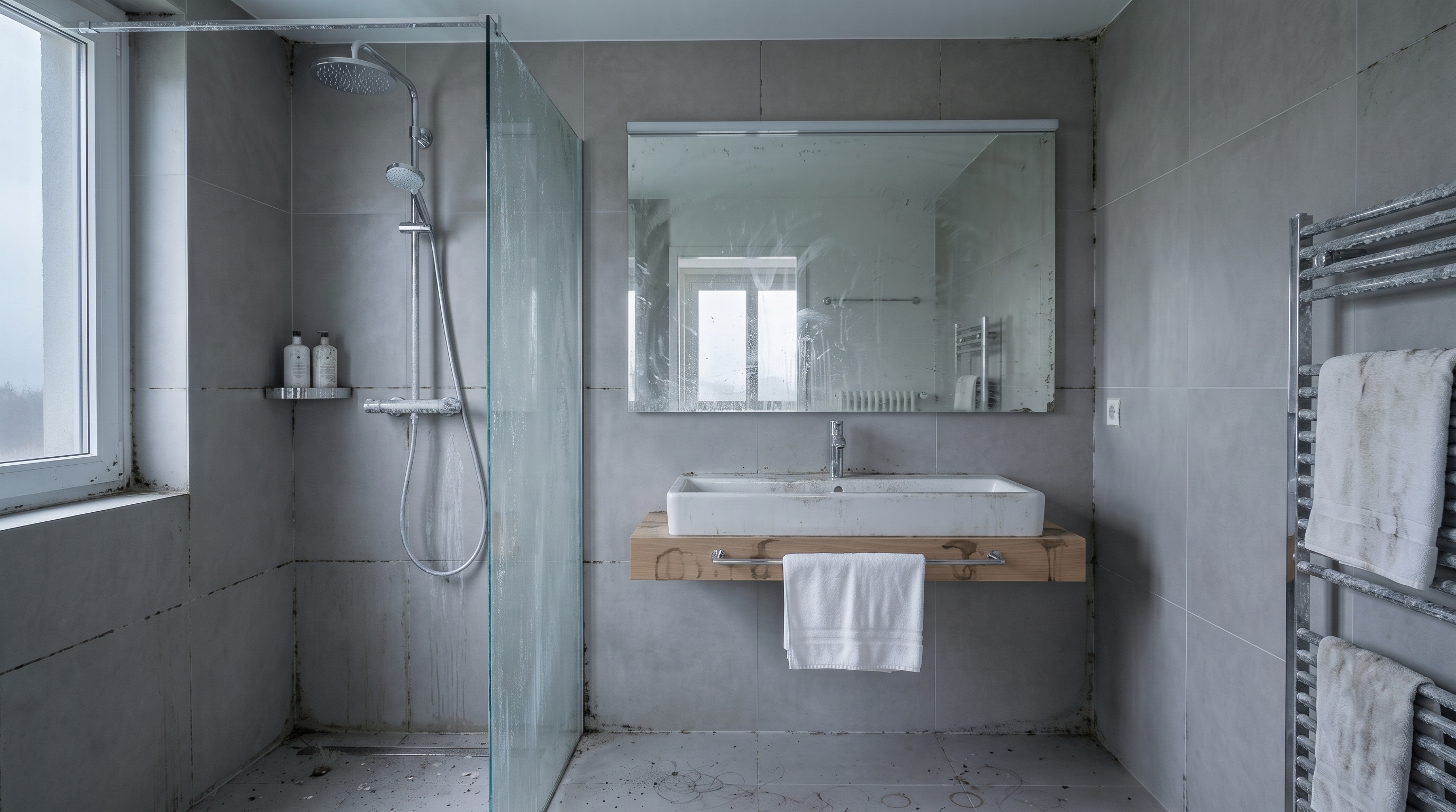 Badezimmer vor der Reinigung