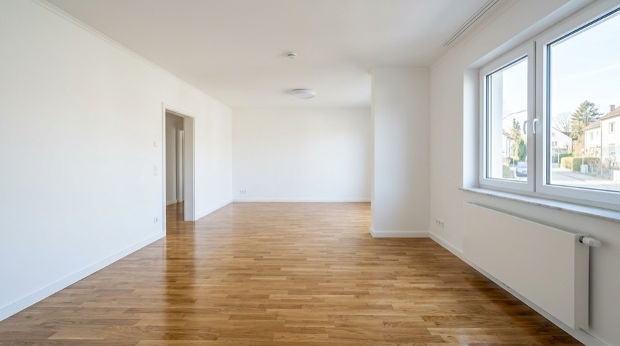 Abnahmebereite leere Wohnung nach Umzugsreinigung